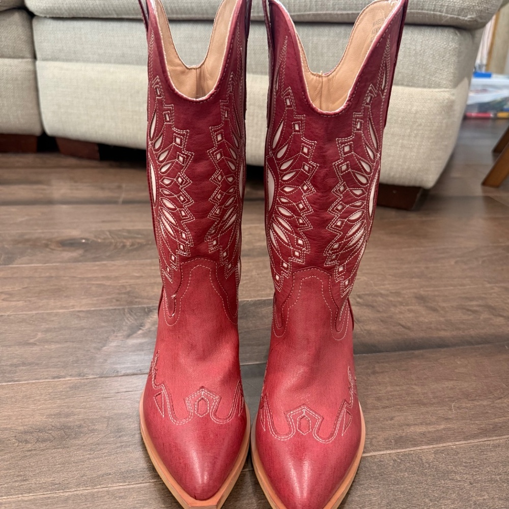 Mi.im red western heeled boots - Picture 2 of 4